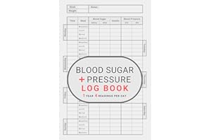 Blood Sugar and Pressure Log Book »Standard« with Insulin and Medication List: Record, Track & Monitor 4 Readings per Day for 1 Year, Easy to Use for Women and Men of all Ages