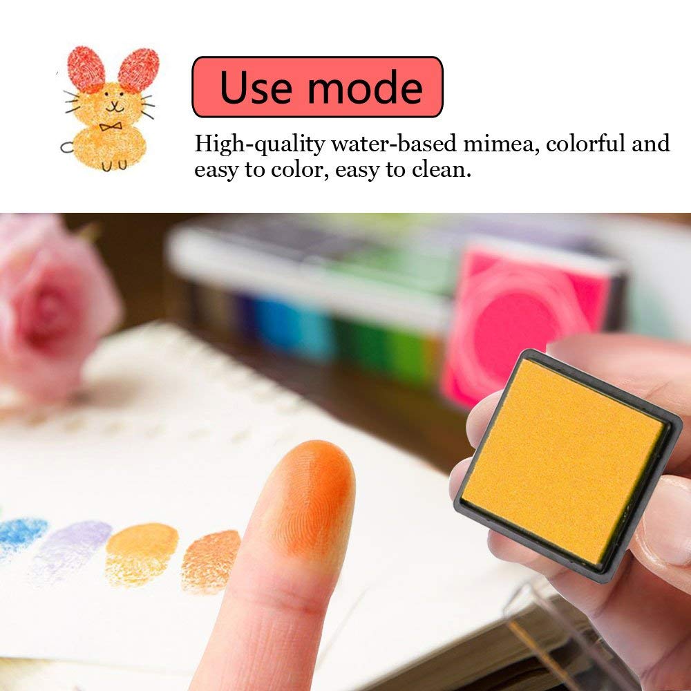 Finger Ink Pads for Kids, 20 Colors Ink Stamp Pads, Washable Craft Stamp Pad DIY Color for Rubber Stamps, Paper, Scrapbooking, Wood Fabric, Best DIY Gift for Kids