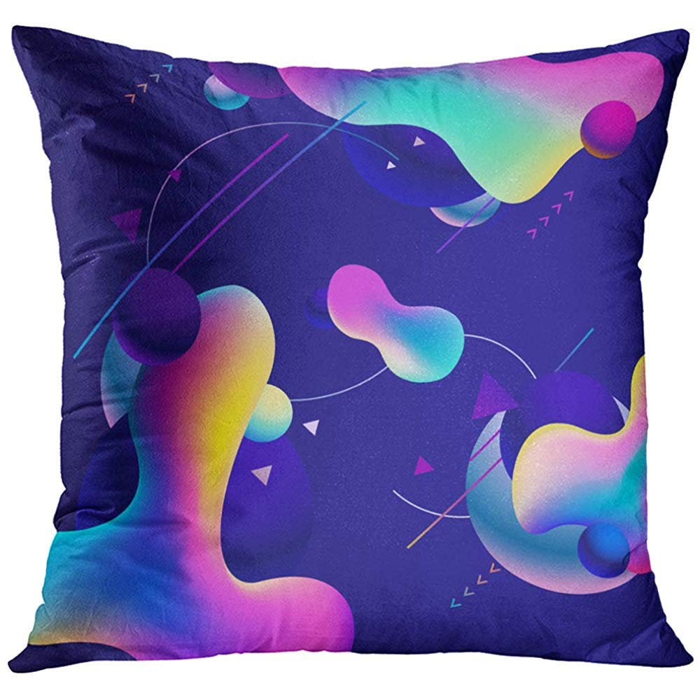 Amazon Com Throw Pillow Cover Black Line Plastic Colorful Shapes
