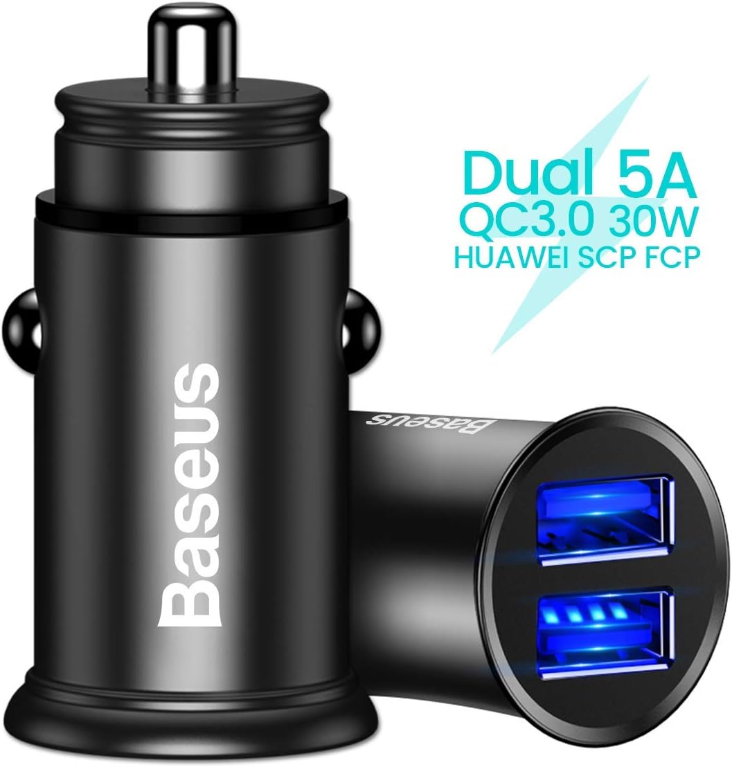 Baseus Cargador de Coche,Quick Charge 3.0 5A 30W Carga Rapida ...