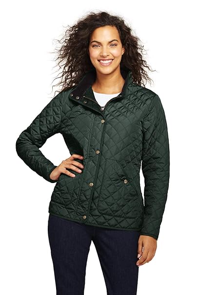 Coats Jackets Vests Lands End Womens Plus Size Print Quilted