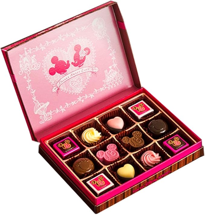 Amazon ディズニー スウィートラブ 18 箱入り アソーテッド チョコレート 10種 花柄 薄型箱 バレンタイン お菓子 スイーツ リゾート 限定 チョコレート菓子 通販