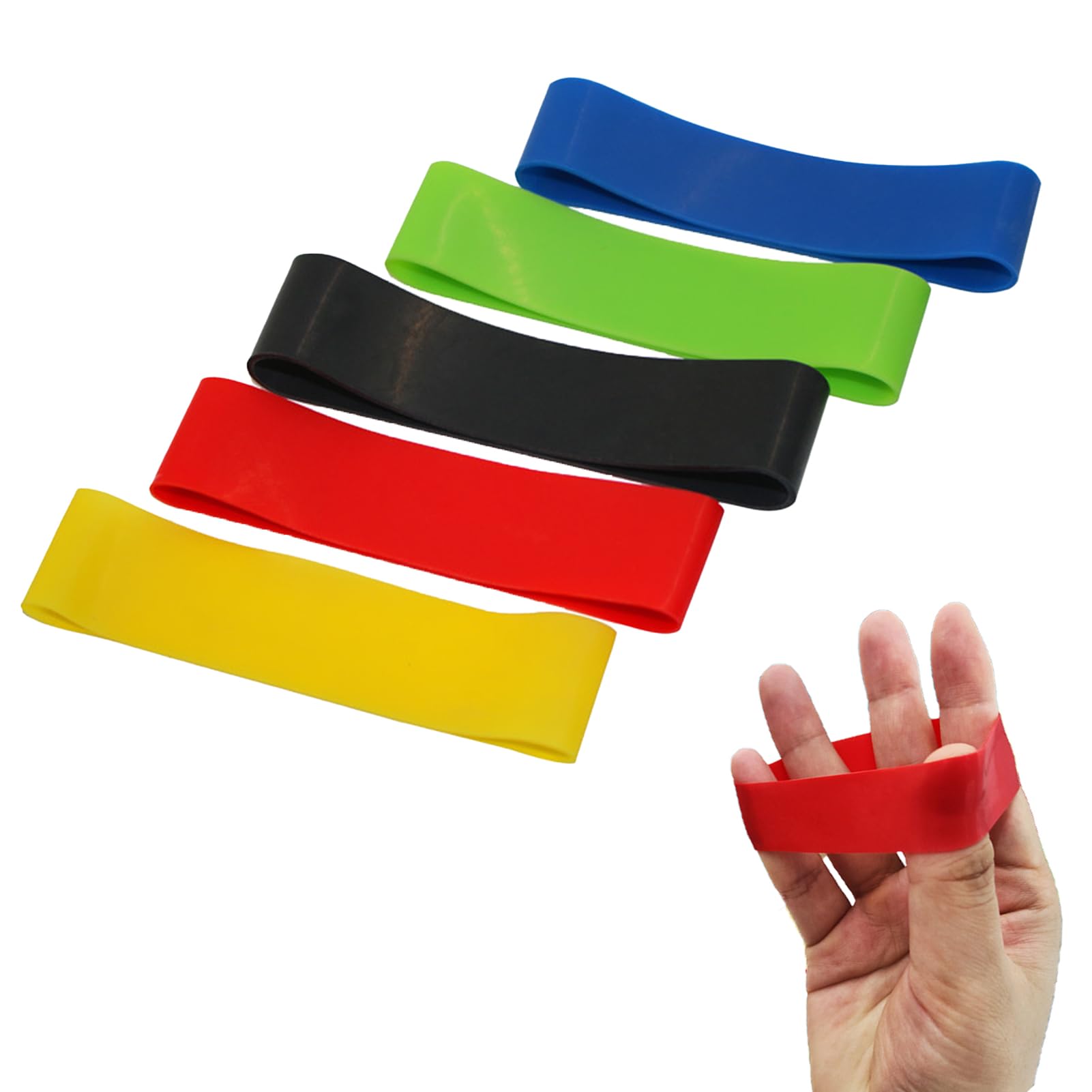 5Pcs Finger Strengthener, Finger Trainer Hand Grip Strengthener Hand Exerciser Forearm and Wrist Strengtheners Trainers Silicone Finger Extensor Bands for Muscle Training Sports Rock Climbing Fitness