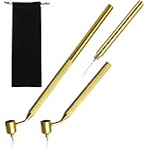 GOLD DEER 2Pcs Fine Line Fluid Writer Paint Applicator Pens with 0.5mm and 0.7mm Stem Tips for Wells, Drawing, Lettering Prec