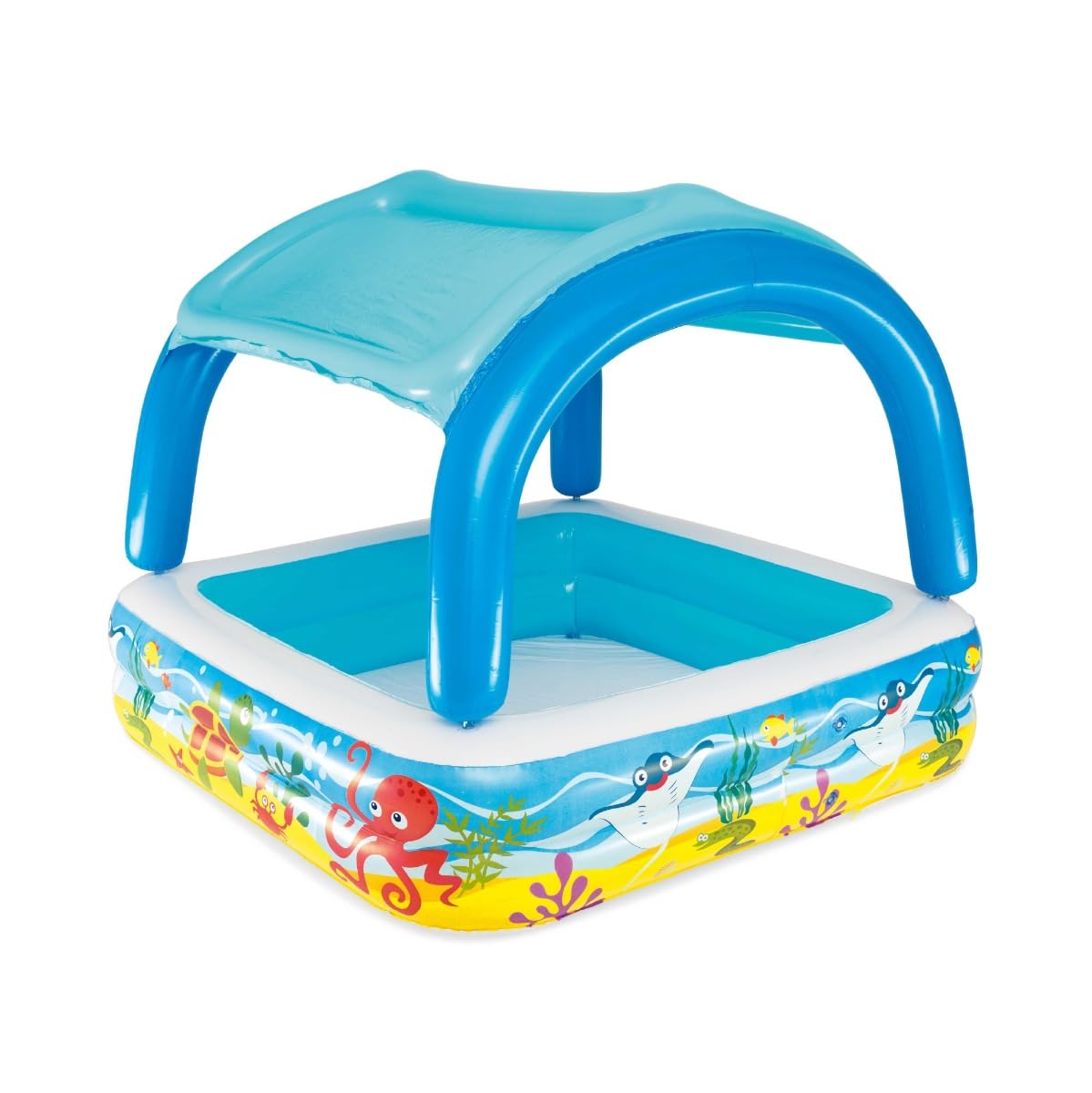 Bestway Inflatable Paddling Pool, Kids, Toddler Outdoor Garden Paddling Pool with Shade, Canopy Baby Pool, Ages 2+