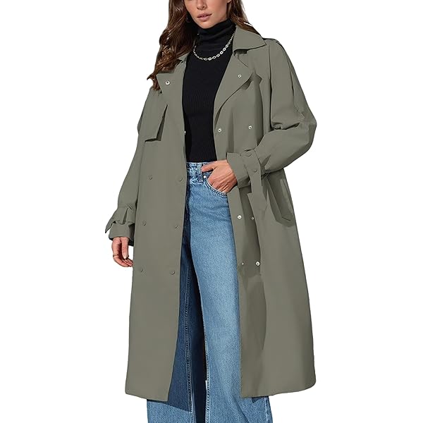 Amazon.com: utcoco Womens Leopard Long Wool Trench Coat Notched