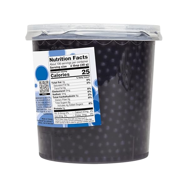 TEA ZONE [7 POUNDS] BLUEBERRY POPPING PEARLS FOR BOBA TEA BEVERAGES, SWEETS, ICE CREAM TOPPING | B2056