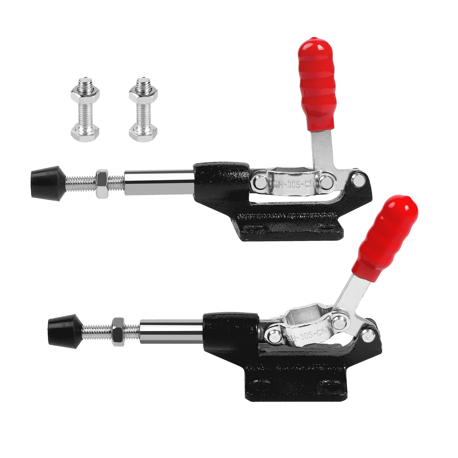 EXLECO 4 Large Push Rod Tensioner Toggle Lever Tensioner Quick Release with Replacement Screw, Clamping Clamp Horizontal Tensioner Toggle Clamp Down Holder Adjustable Hand Tool for Carpentry Welding