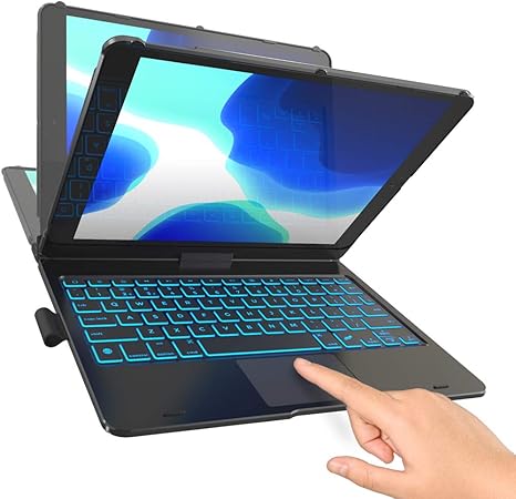 Amazon Com Yekbee Touch Ipad Keyboard Case With Trackpad For Ipad 8th Gen 2020 7th Generation Air 3 Pro 10 5 In 5 Colors 10 Color Backlight 360 Protective Slim Cover With Apple