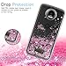 LeYi for Moto Z Case,Moto Z Droid Case (NOT FIT Moto Z Play) with HD Screen Protector for Girls Women, Shiny Glitter Liquid Clear TPU Protective Phone Case for Motorola Moto Z Droid Edition Rose Gold
