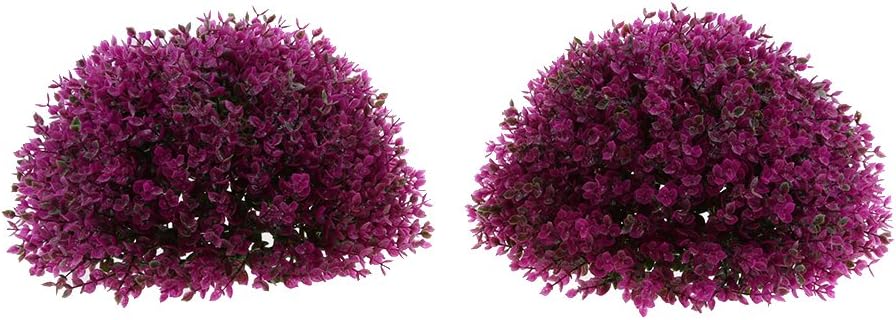 Fityle Artificial Topiary Trees Ball Shaped Indoor/Outdoor Faux Plants Ball Decorations - Purple 34cm -
