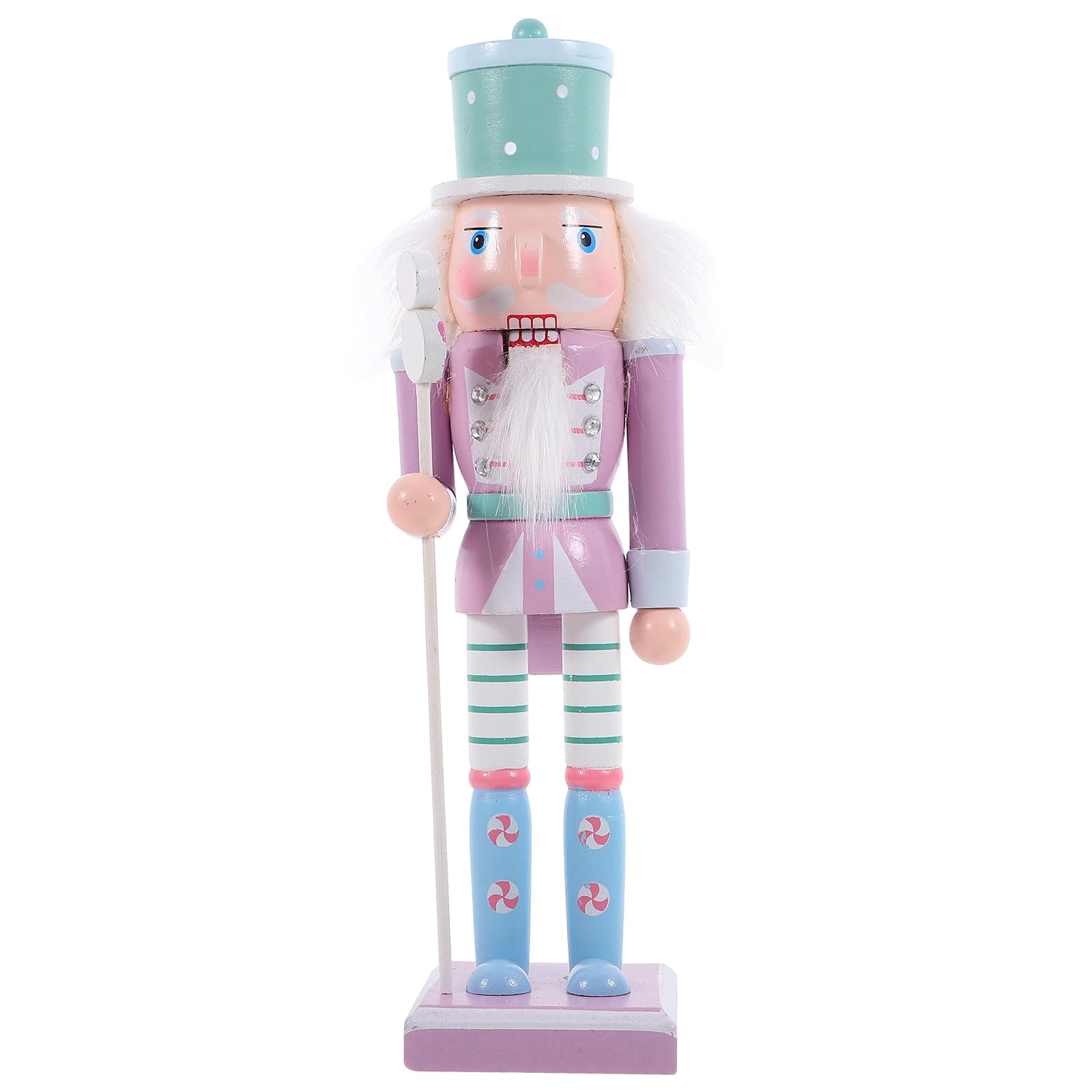 Garneck Purple Wooden Nutcracker Figures, Christmas Nutcracker Ornament for Christmas Xmas Holiday Decoration-9.8Inch