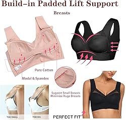 WOWENY Wirefree Padded Bras for Women Full Coverage