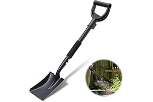 FEBLOMST Shovel, Garden Shovels for Transferring, 31” Flat Square Spade, Small Short Shovels for Sand Beach, Digging, Gardening, Trenching, Landscaping, Metal Scoop Shovel with D-Handle Grip