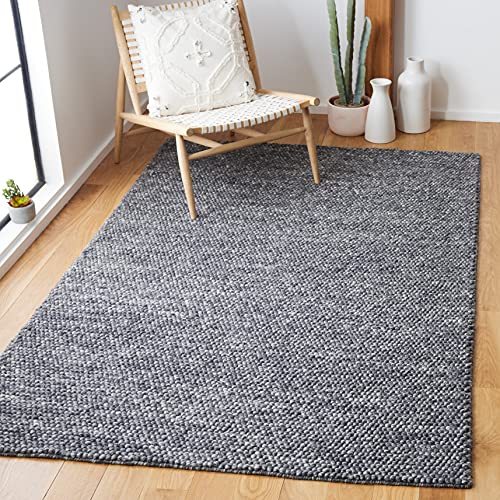 SAFAVIEH Area Rug 3x5 - Natura Collection - Dark Grey, Handmade Wool Blend, Tex…