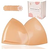 DEPOVOR Double-Sided Adhesive Bra Inserts, Large Size Lightly Padded for D+ Cups, Reusable Lifting Enhancers for Large Busts