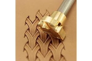 DandS ltd Basket Weave Leather Stamp Tool, Professional Metal Craft Tool for Leatherworking, Embossing, Carving & Stamping Projects, Belts, Wallets & DIY, Compatible with Mallet, #163B