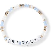 Sorority Shop Glass Bead Bracelet, DDD Name Beads, 18K Gold Accent, Big Little Sorority Gifts, Bracelet