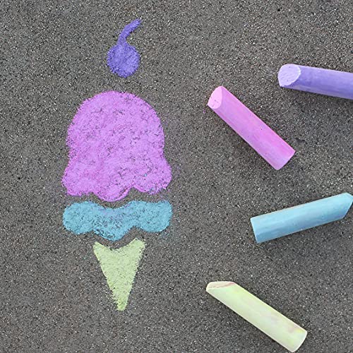 Yoobi Sidewalk Chalk Set 60 Piece Includes 20 Unique Colors Non