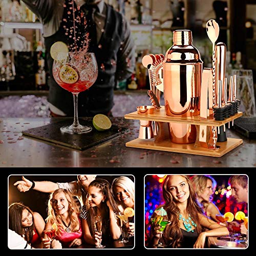 CJTMY Cocktail-Shaker-Herstellungs-Set, 16pcs Bartender-Kit for Mixerwein, Edelstahl-Bars Tool, Home Drink Partyzubehör… – Bild 4