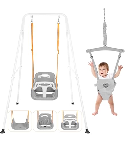 Baby Jumper Foldable Toddler Swing Set And Indoor Outdoor Use