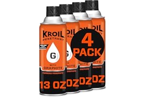 Kroil Penetrant with Graphite (Aerosol Spray-13oz Can-Case of 4) | High Temperature Penetrating Lubricant for Small Gaps, Corroded Metal, Seized Parts (AZPH132C4)