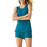 Latuza Women's Viscose Pajama Tank Top Shorts Lounge Set