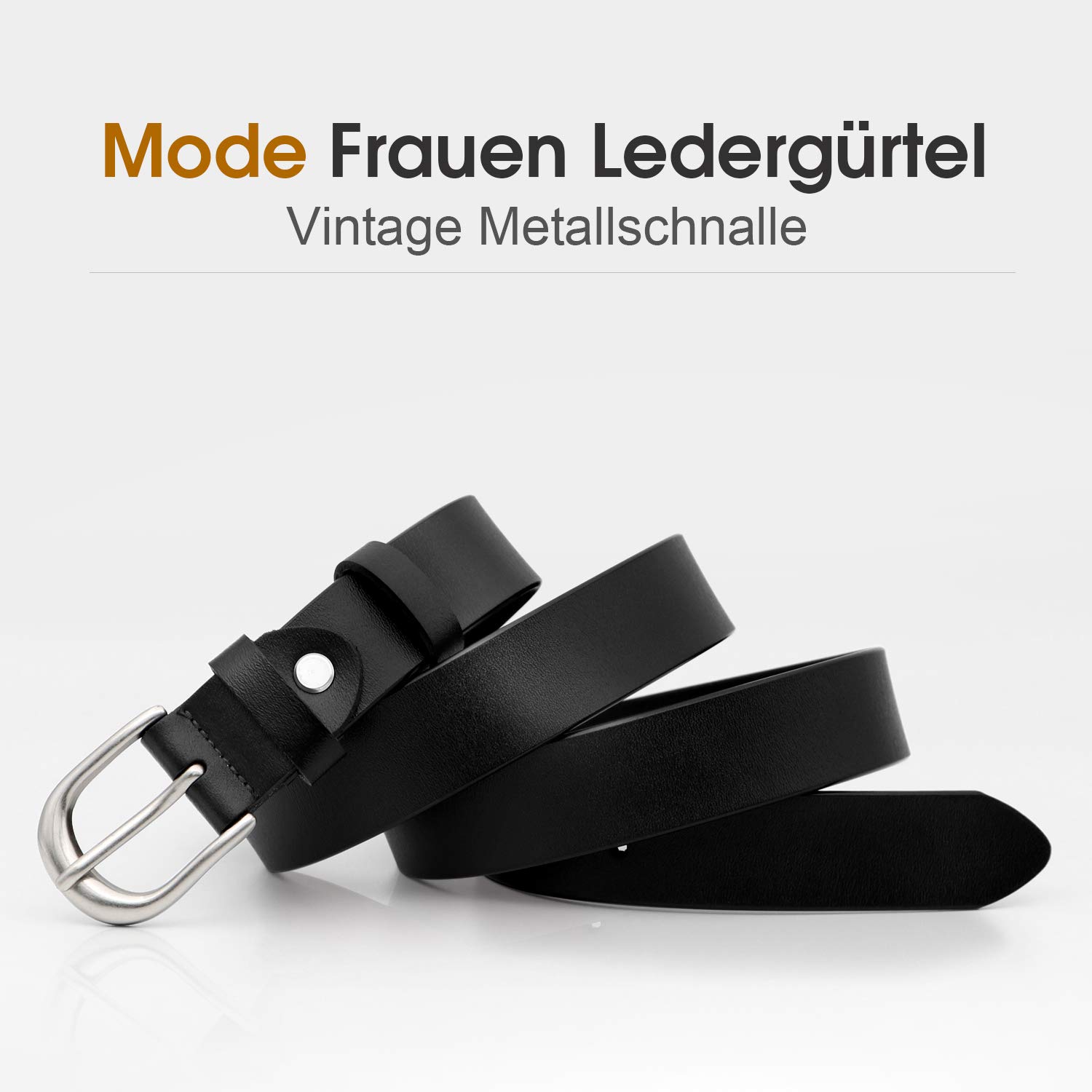 JasGood Damen Ledergürtel Frauen Plus Size Metallschnalle Lässige Gürtel für Jeans Hosen Kleider