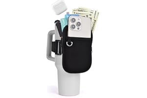 RUCHBA Neoprene Water Bottle Pouch Compatible with Stanley Tumbler Quencher Adventure IceFlow Compatible with Simple Modern with Handle 20oz 30oz 40oz, Gym Tumbler Cup Accessories Bag for Sports