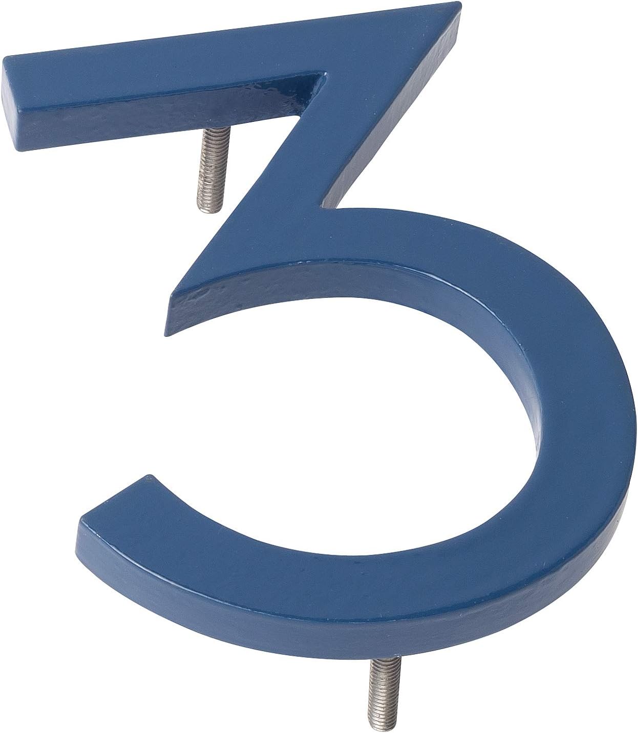 Address Signs - Montague Metal Products MHN-12-F-SB1-3 Solid Brushed Aluminum Modern Floating Address House Numbers, 12