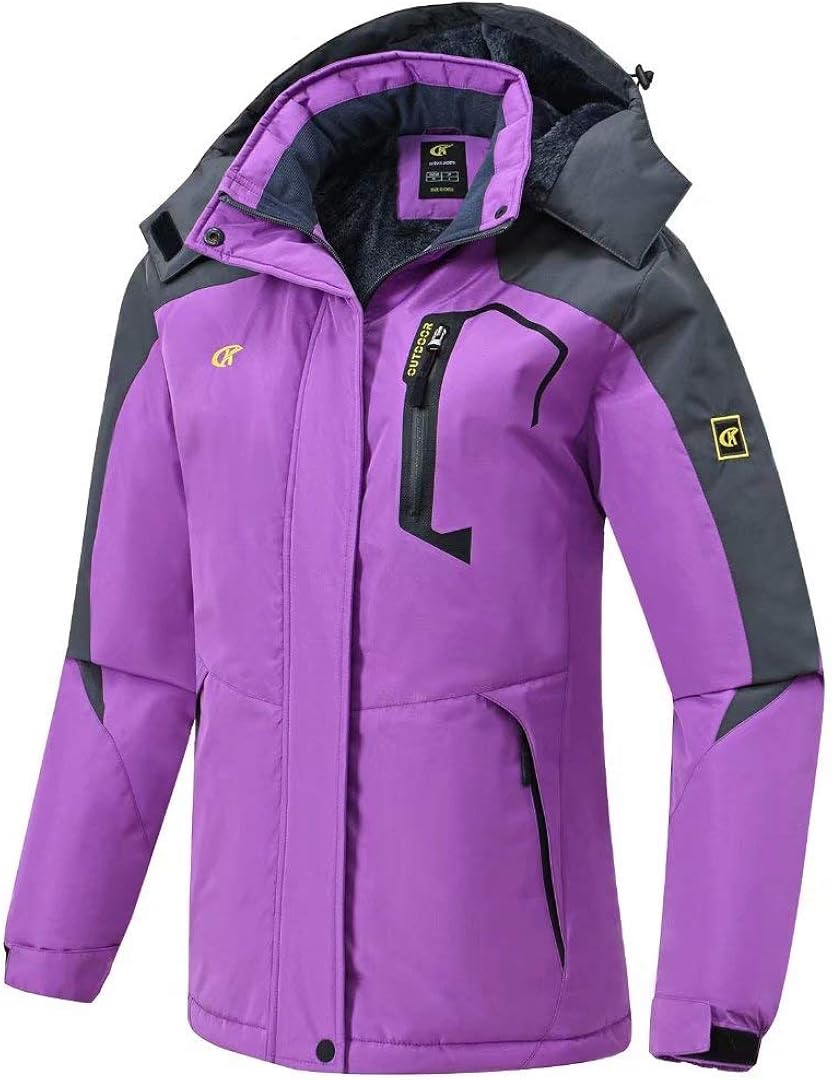 Pdbokew Women's Skiing Snowboarding Jackets Fleece Hood Mountain Snow Coat: Clothing