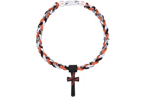 Kehuify Baseball Necklaces for Boys, Baseball Necklace Three-Braid Rope Tornado Cross Necklace Sports Titanium Necklace Baseball Rope Necklace