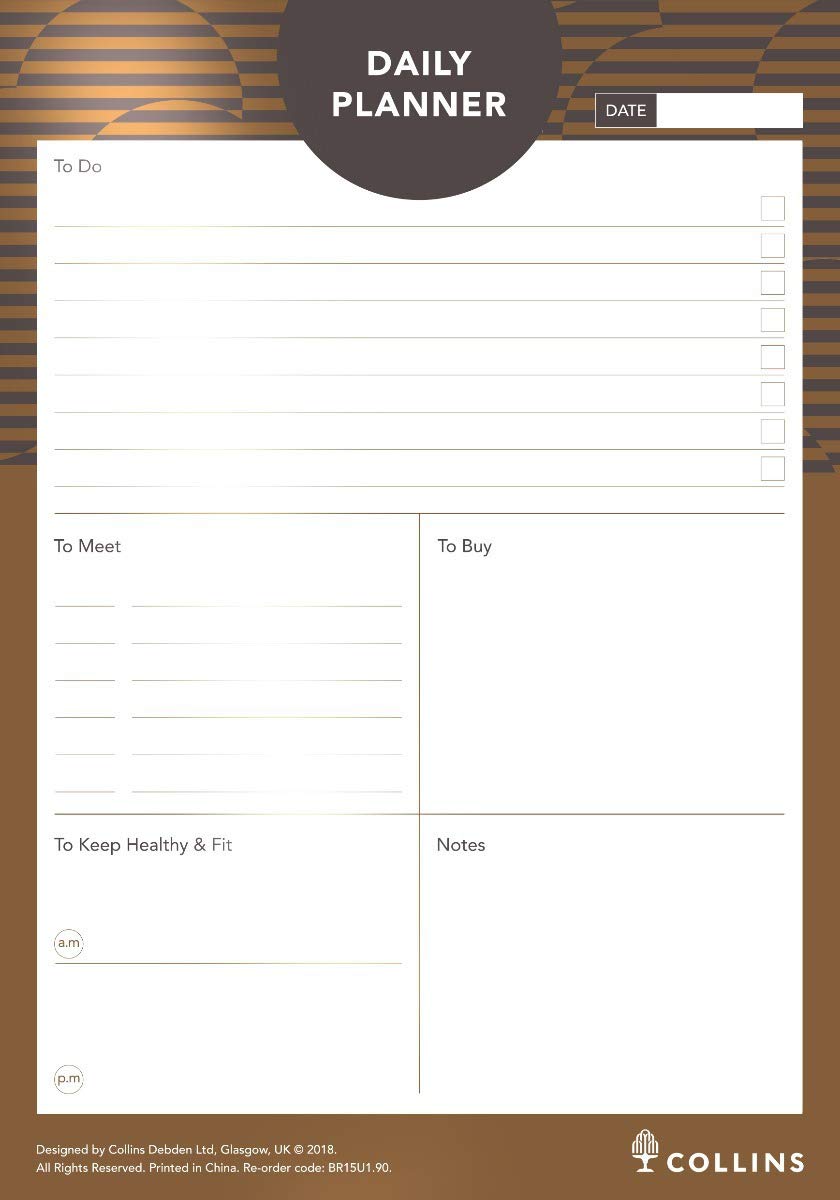 Collins Brilliance - Daily Planner Pad A5 Daily - Brown - BR15U1.90