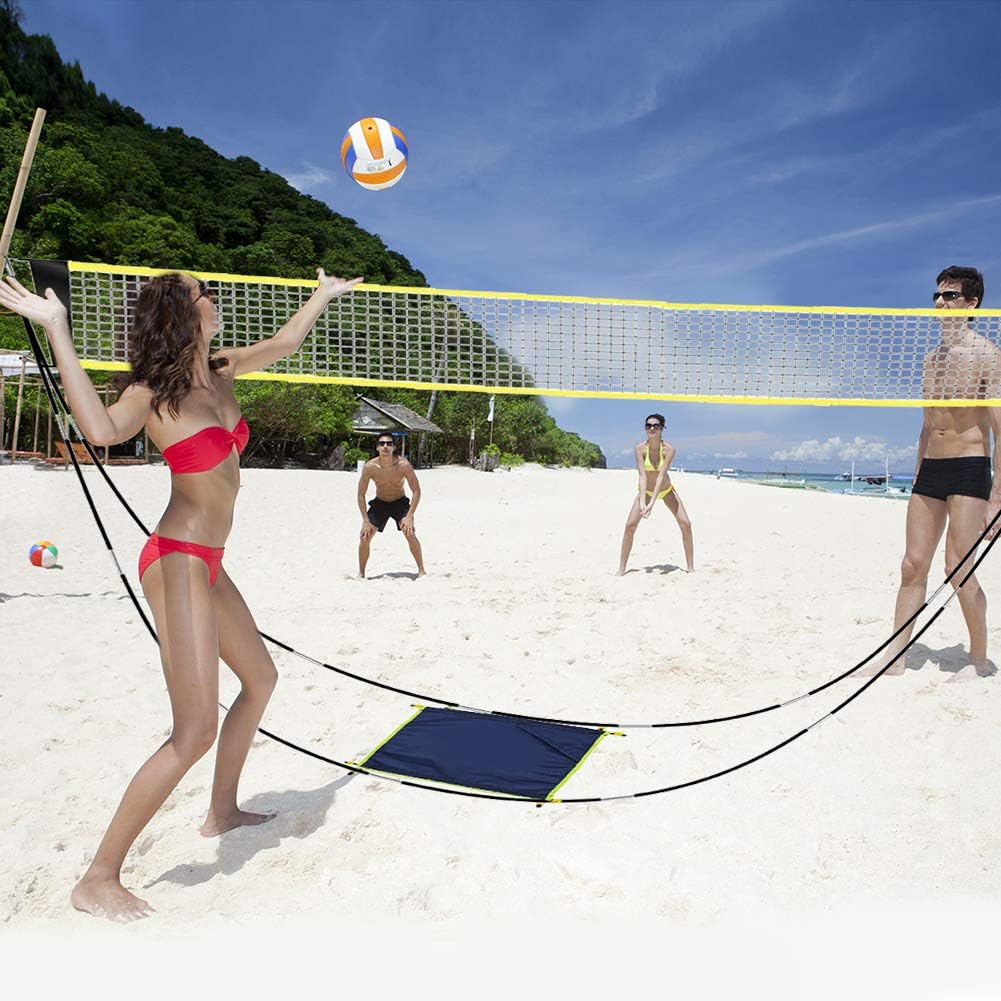 CDCASA Portable Badminton Net Folding Badminton Net Set with Stand Carry Bag Easy Setup Beach Tennis Volleyball Net for Outdoor/Indoor Court Backyard Lawn : Sports & Outdoors
