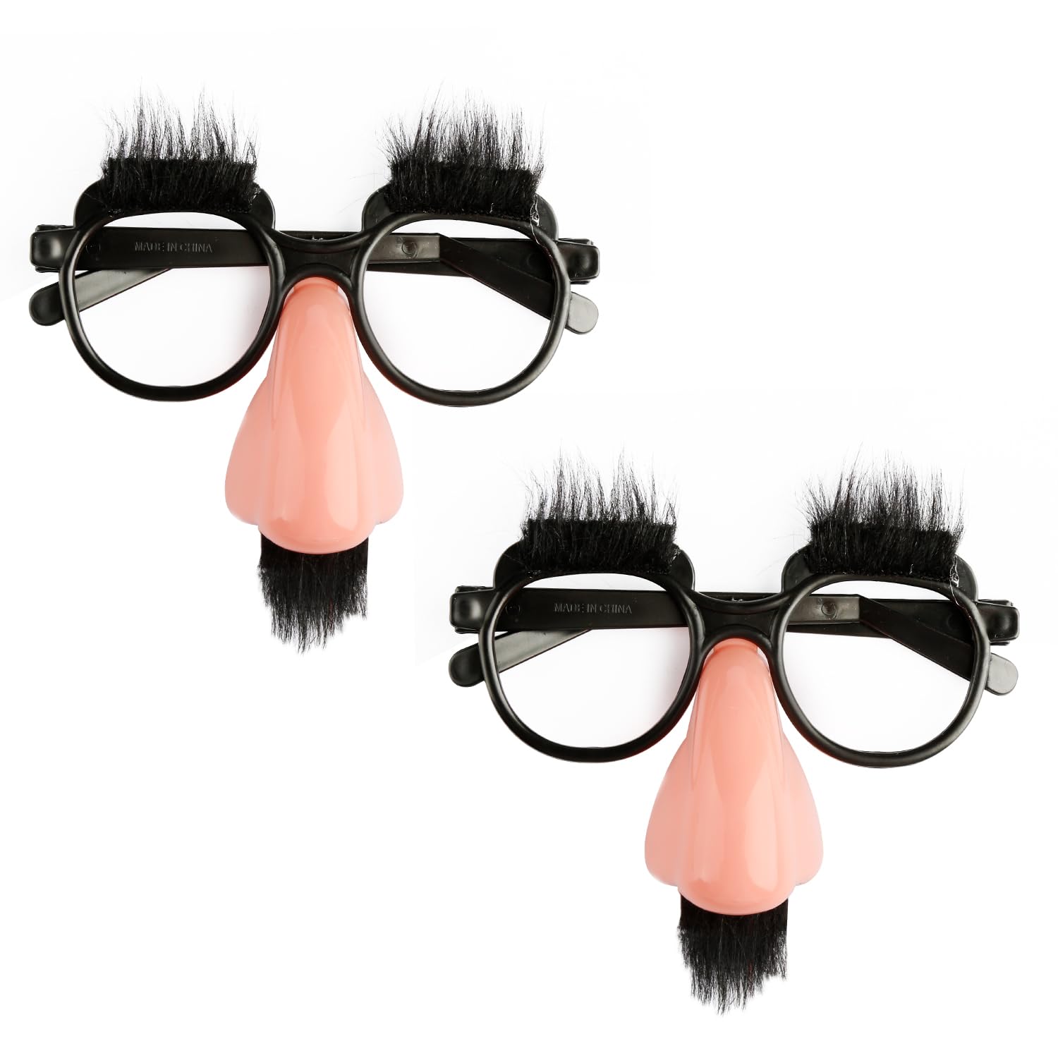 Rumyve 2pcs Funny Nose Glasses,Disguise Glasses Big Nose,Plastic Party Decoration Eyewear Prop for Halloween Carnival