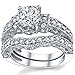 1.25 Carat Solid Sterling Silver Wedding Engagement Ring Set, Bridal Ring, with Cubic Zirconia CZ Sizes 4 to11