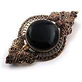 LynnAround Bronze Semi Precious Stone Pins and Brooches Norse Irish Celtic Knot Vintage Thailand Jewelry