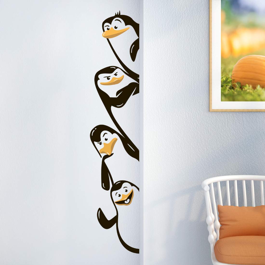 Penguins Wall Sticker Vinyl Penguin Kitchen Decal Art Bedroom Light Decor Room Baby Girl Nursery boy Animal Stickers Fridge Switch Cute Children Home Kid Adhesive Material Shelf Living Room Window