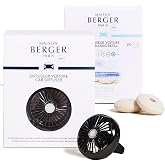 MAISON BERGER Luxury Car Air Freshener Bundle &ndash; Gun Metal Finish Vent Clip Diffuser + 2 Ocean Breeze Ceramic Pods (4-6 Week Scent), French-Made Refillable System, Adjustable Fragrance
