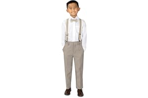 Spring Notion Boys' 4-Piece Suspender Outfit, Customizable Option Available