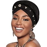 African Women Turban Caps Pre-Tied Twisted Turbans Head Scarf for Women Hair Wraps Cover Beanie Cancer Chemo Headwear