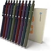 Kairsory Retractable Gel Pens,0.5mm fine point pen, smooth writing nursing pens,stationary for women,Cute Office and School Supplies for Women Teacher Students(10 Pcs Vintage-Black Ink)