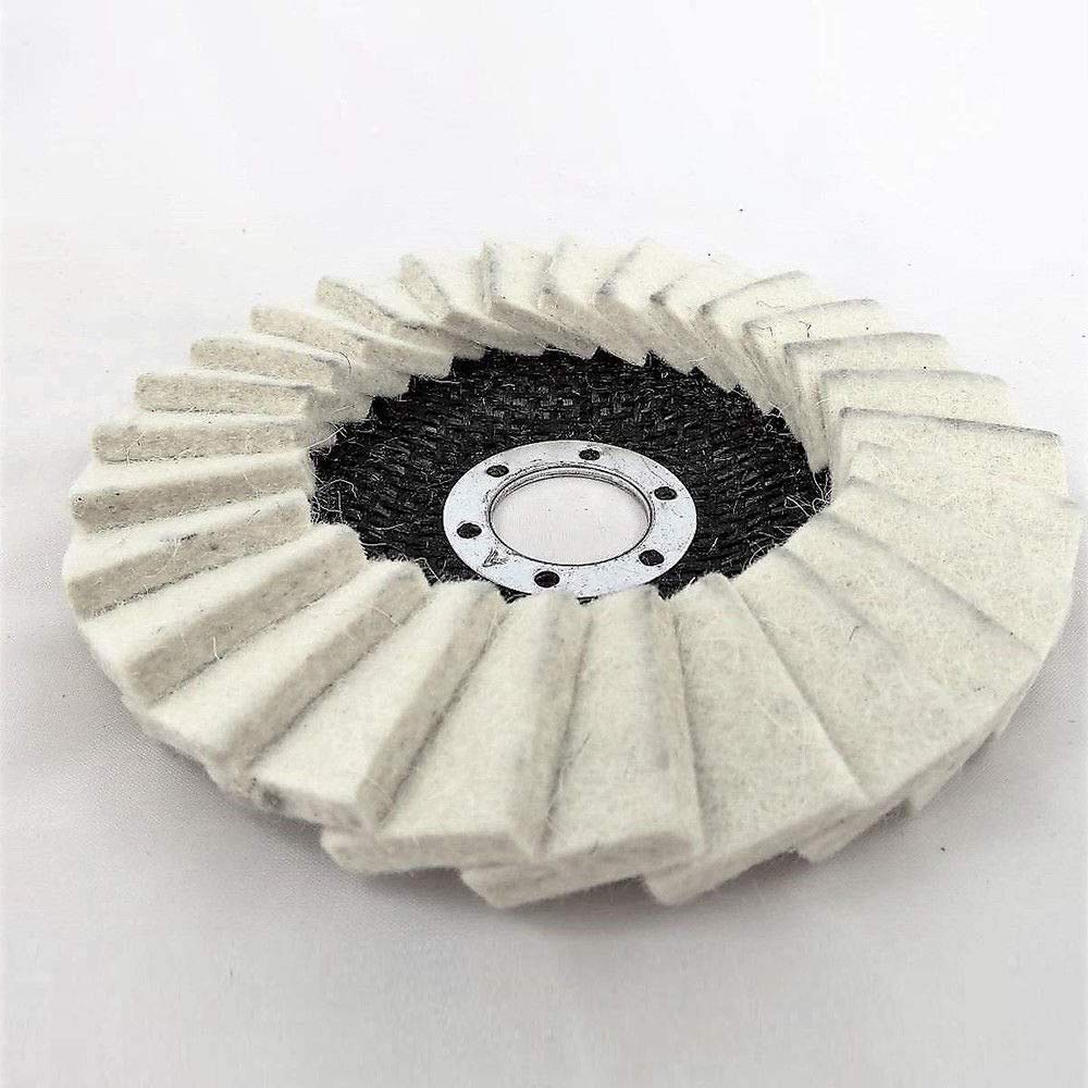 130mm 27 Flap Felt Disc Metal Polishing Angle Grinder Buffing Wheel Polishers Stianless Steel Wool Pads for Medical Glass Marble Metal