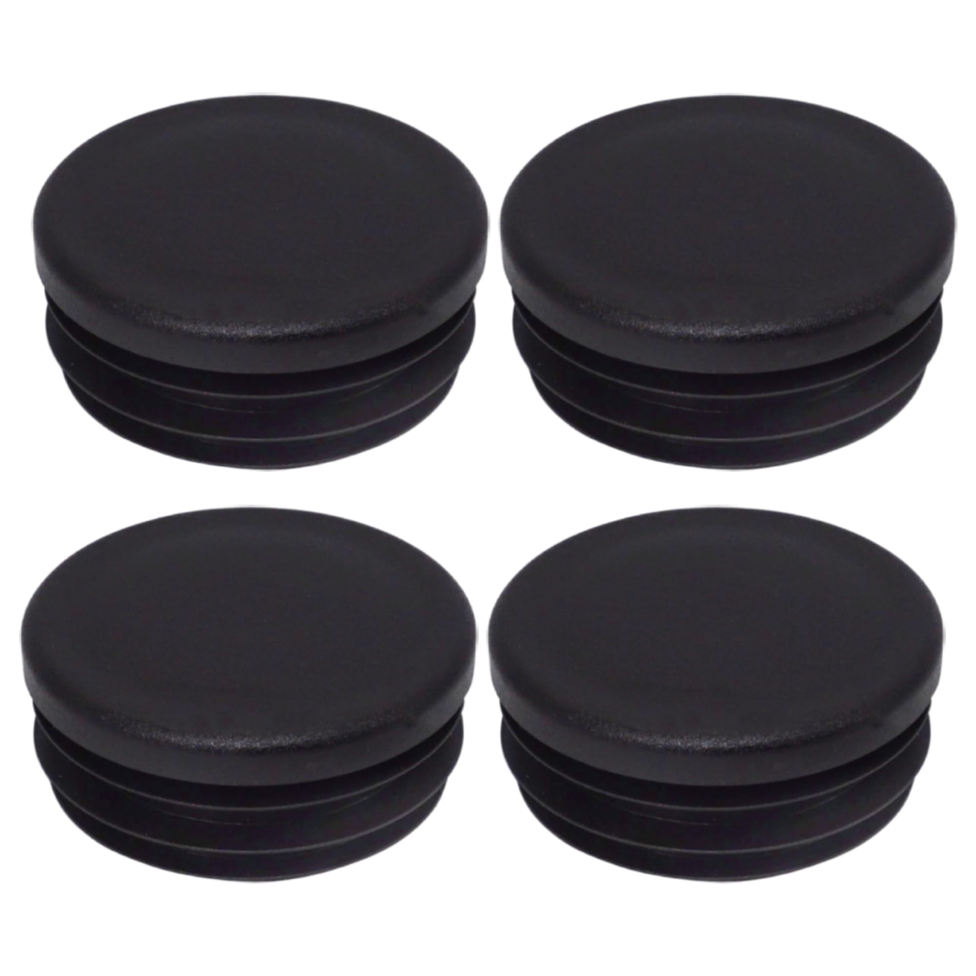 SKIR'CO (4 pcs) Round Tube Inserts 50 mm, Fence Post Plugs, Black Plastic Tube End Caps, Pipe Plugs, Black RAL 9005 — image 1