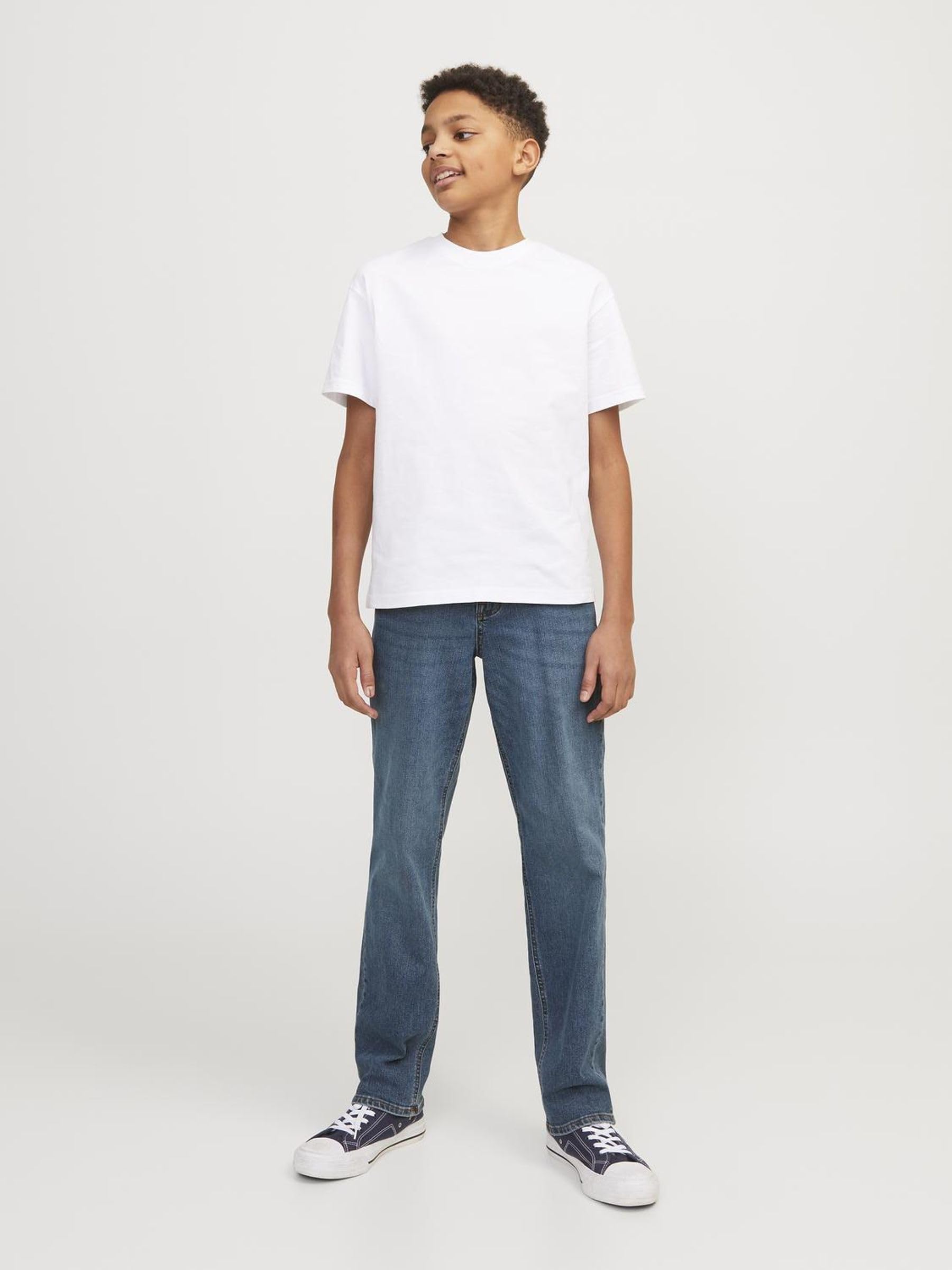 JACK & JONES Jeans Regular Fit Denim Stone Washed Mid Waist mit Heller Naht JJICLARK JJORIGINAL, Farben:Blau,Größe Jeans:W33 L34,Z - Länge L30/32/34/36/38:L34 5