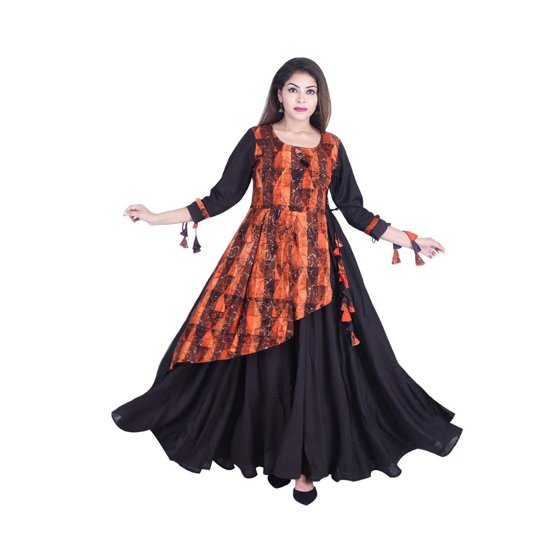 double layer long frock