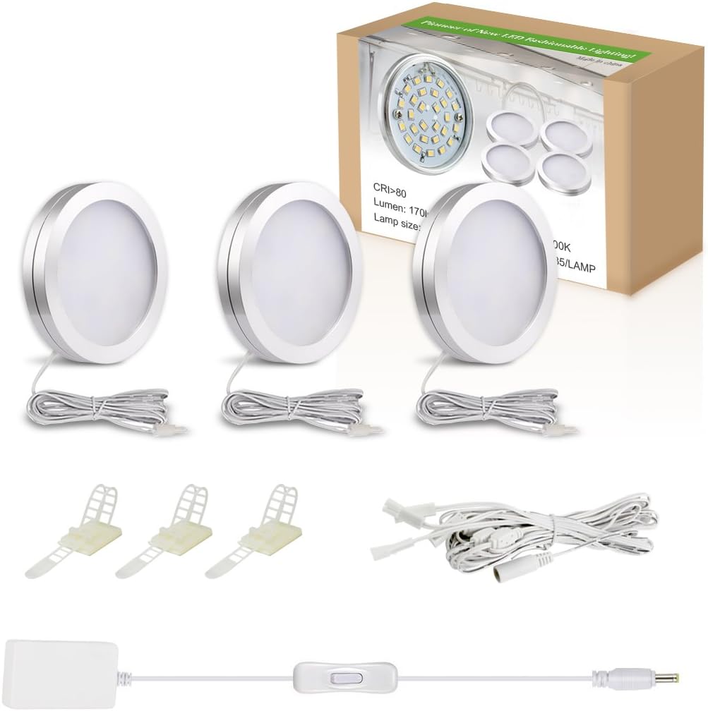 3er Schrankleuchten, Aluminium LED Unterbauleuchten, LED-Unterbauspots