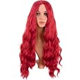 MapofBeauty 70 Cm Lange Lockenperücke In Ginger Orange | Kanekalon-Faser, Hitzebeständig Bis 120°C, Für Cosplay & Kostüm