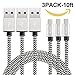 Micro USB Cable,ALLFU 3Pack 10FT Extra Long Nylon Braided High Speed 2.0 USB to Micro USB Charging Cable Charger Cord for Samsung,HTC,Motorola,Blackberry,Tablets,Android Smartphones-Black/Silver …