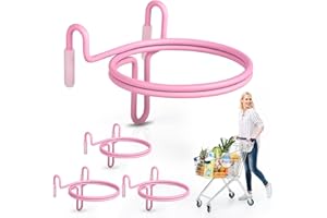 CAPHONT 4 Pcs Shopping Cart Cup Holder, Portable Cup Holder Shopping Carts Attachment Drink Holder for Hanging Coffee Cup Drink Cups Tapered Cup Baby Bottle (Pink)